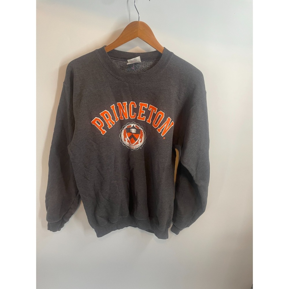 Vintage Princeton University NCAA Port & Company Mens Sweatshirt Gray Size S